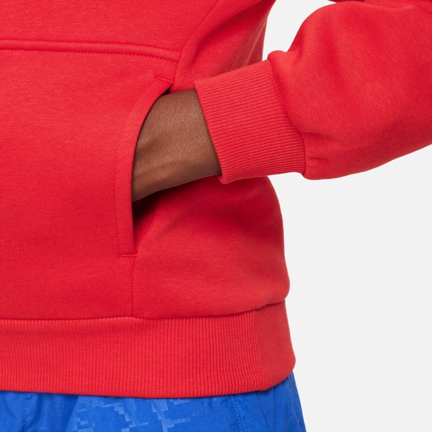 Nike Sportswear Club Fleece Big Kids' Pullover Hoodie (University Red/White)